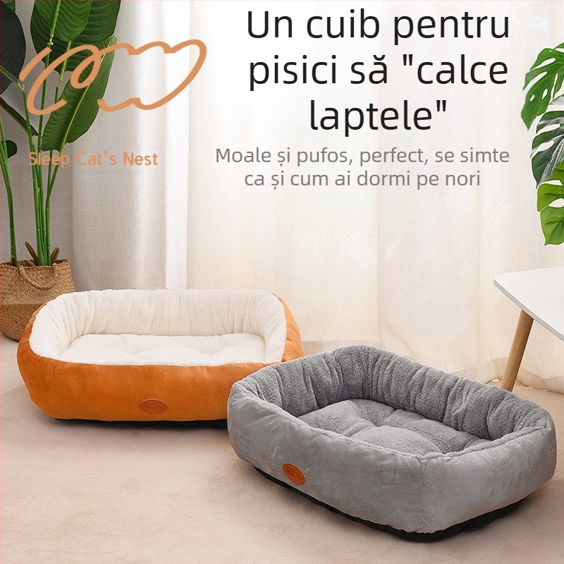 Cuib de pisică en-gros din fabrică, cuib oval îngroșat, cald, pentru iarnă, patru anotimpuri, universal, pentru animale de companie, cușcă pentru câini mici de iarnă