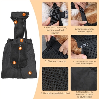 Câine de companie picior posterior accidentare accesorii auxiliare câini medii și mari picior posterior dizabilități geantă de tragere picior posterior protecție accesorii pentru animale de companie