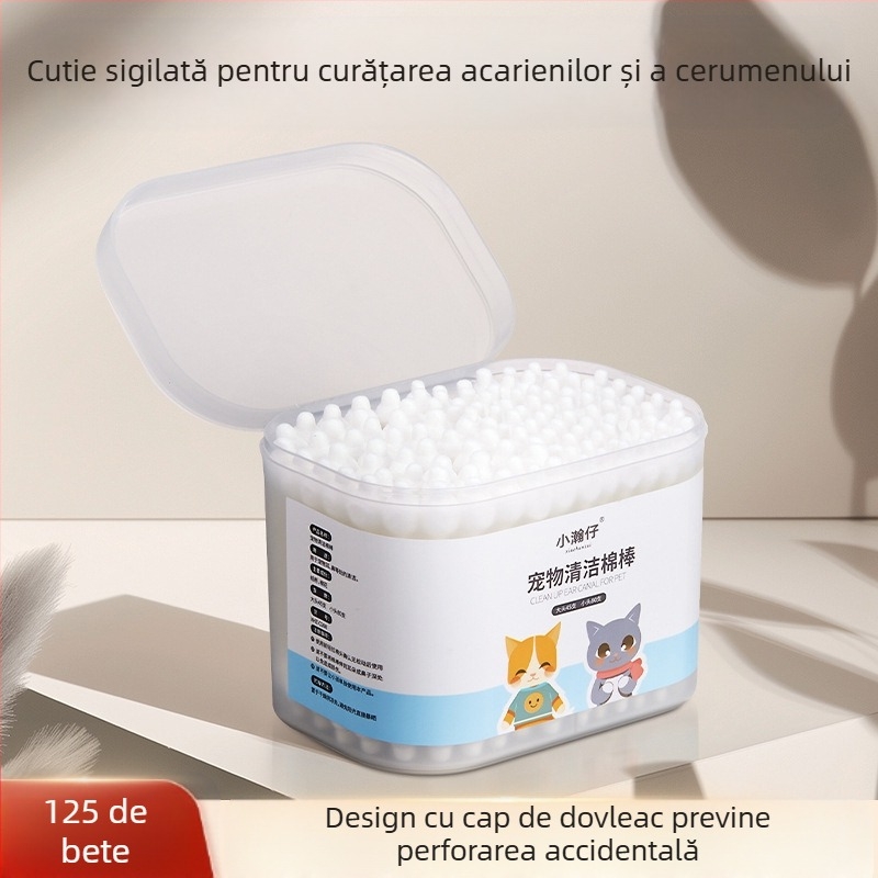 Xiao Hanzai Pet Bețișor de bumbac Curățarea Urechilor Câinilor Pisici și Câini Dual-Utility Combinație Bețișor de bumbac Pet Spălare Urechi Apă Sap Urechi