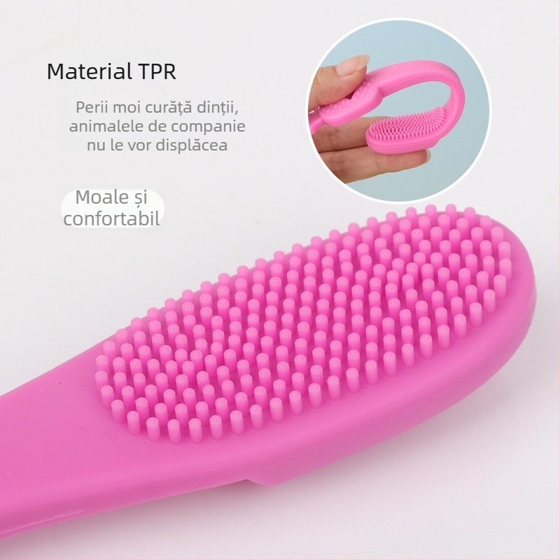 Periuță de dinți transfrontalieră pentru animale de companie, curățare orală pentru pisici, periuță de dinți pentru pisici, set pentru degete pentru câini, periuță de dinți pentru câini, articole pentru animale de companie en-gros
