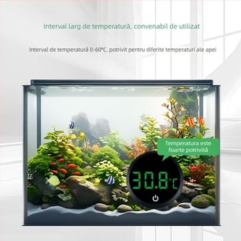 Termometru pentru acvariu cu LED, mini termometru electronic cu afișaj digital, termometru nou transfrontalier