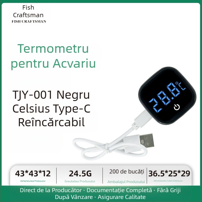 Termometru pentru acvariu cu LED, mini termometru electronic cu afișaj digital, termometru nou transfrontalier