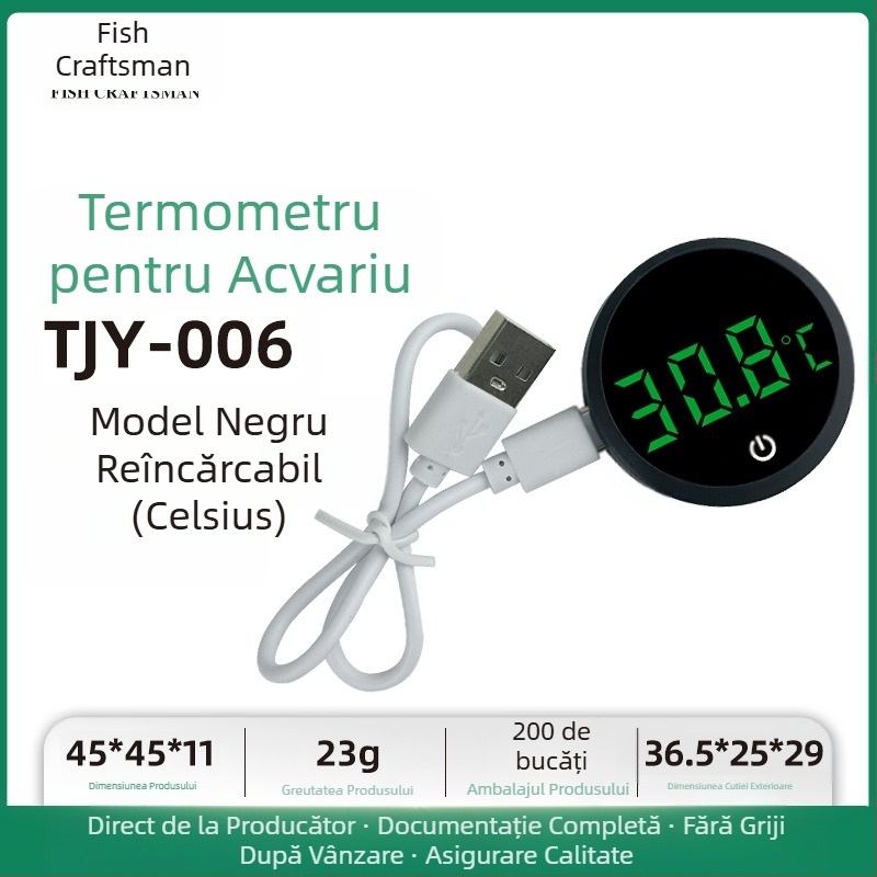 Termometru pentru acvariu cu LED, mini termometru electronic cu afișaj digital, termometru nou transfrontalier