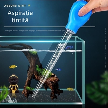 Acvariu ornamental pentru toaletă, aspirație pentru broaște țestoase, aspirație pentru bălegar, artefact, aspirație pentru bălegar, schimbarea apei, țeavă de aspirație, frământare manuală, instrument de curățare cu aspirație mare