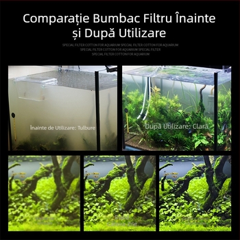Bumbac filtru pentru acvariu, densitate mare, negru, îngroșat, bumbac biochimic, purificare a apei, ratan, bumbac, filtru pentru acvariu de broaște țestoase, material filtrant, burete