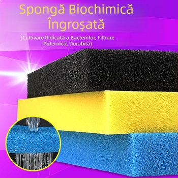Bumbac filtru pentru acvariu, densitate mare, negru, îngroșat, bumbac biochimic, purificare a apei, ratan, bumbac, filtru pentru acvariu de broaște țestoase, material filtrant, burete