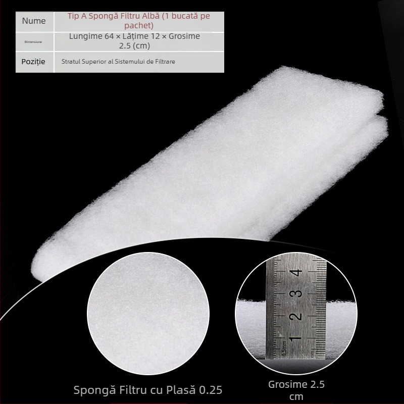 Bumbac filtru pentru acvariu, densitate mare, negru, îngroșat, bumbac biochimic, purificare a apei, ratan, bumbac, filtru pentru acvariu de broaște țestoase, material filtrant, burete