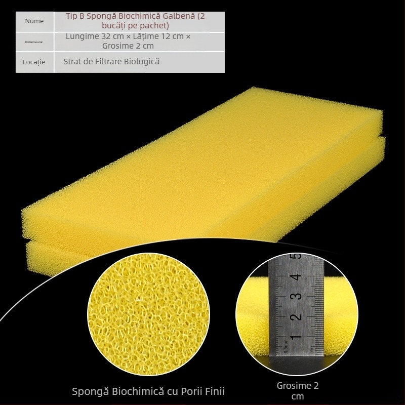 Bumbac filtru pentru acvariu, densitate mare, negru, îngroșat, bumbac biochimic, purificare a apei, ratan, bumbac, filtru pentru acvariu de broaște țestoase, material filtrant, burete