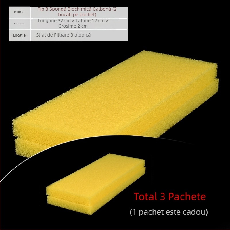 Bumbac filtru pentru acvariu, densitate mare, negru, îngroșat, bumbac biochimic, purificare a apei, ratan, bumbac, filtru pentru acvariu de broaște țestoase, material filtrant, burete