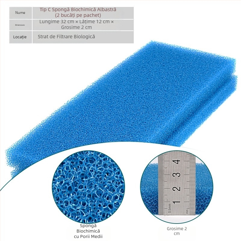 Bumbac filtru pentru acvariu, densitate mare, negru, îngroșat, bumbac biochimic, purificare a apei, ratan, bumbac, filtru pentru acvariu de broaște țestoase, material filtrant, burete