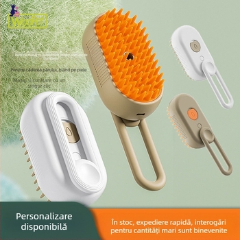 Pieptene de masaj electric cu spray pentru pisici și câini, transfrontalier, nou, cu un singur clic, spray anti-păr zburător, baie de masaj, en-gros