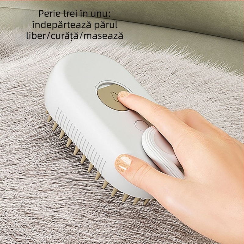Pieptene de masaj electric cu spray pentru pisici și câini, transfrontalier, nou, cu un singur clic, spray anti-păr zburător, baie de masaj, en-gros