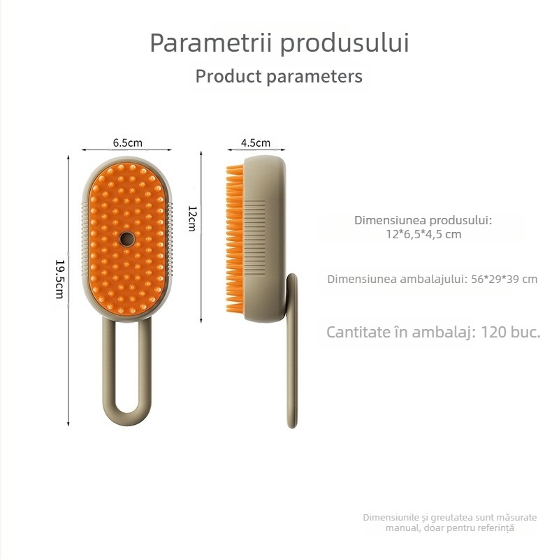 Pieptene de masaj electric cu spray pentru pisici și câini, transfrontalier, nou, cu un singur clic, spray anti-păr zburător, baie de masaj, en-gros