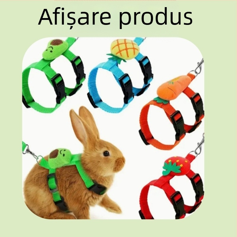 Frânghie de tracțiune pentru iepuri, drăguț în formă de I, pentru pisică, iepure, piept, spate, frânghie de tracțiune pentru animale de companie, mers pe jos, frânghie de iepure în stoc en-gros