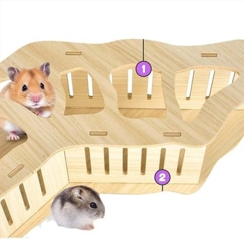 Scară din lemn pentru hamster, evitarea scărilor, tunel, casă, ursuleț auriu, jucărie pentru cățărat, pod arc de mesteacăn, gaură de copac, produse de peisaj