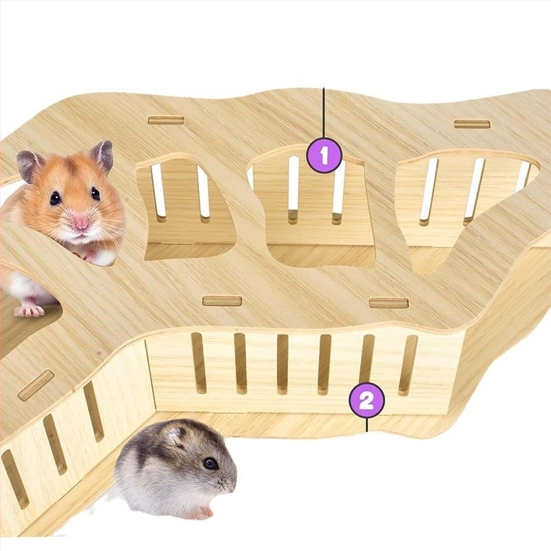 Scară din lemn pentru hamster, evitarea scărilor, tunel, casă, ursuleț auriu, jucărie pentru cățărat, pod arc de mesteacăn, gaură de copac, produse de peisaj