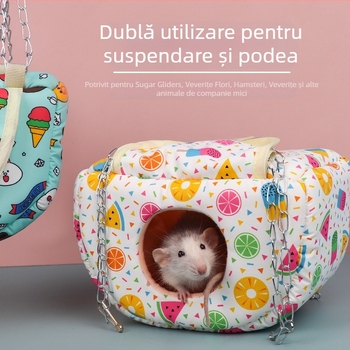 Xiaoxiaojia sac de miere bumbac cuib hamster floare ramură șoarece hamac vară cobai cuib de dormit veveriță Totoro papagal cuib agățat