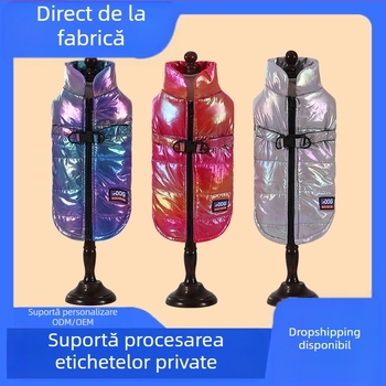 Haine pentru câini, iarnă, cool, impermeabile, culoare gradient, haine pentru animale de companie, haine din bumbac pentru câini, vestă, ham, en-gros, în stoc