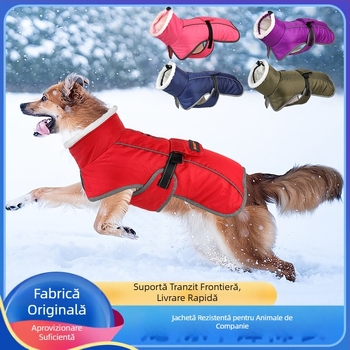 Îmbrăcăminte transfrontalieră pentru animale de companie, haine din bumbac, en-gros, iarnă, câine mare, golden retriever, găleată franceză, Corgi, haine calde pentru cățeluș