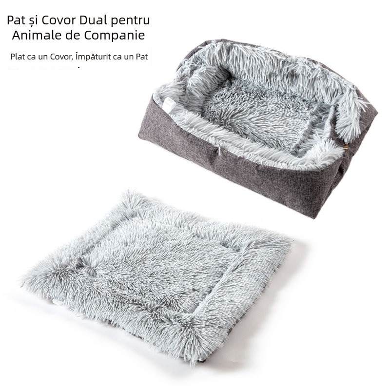 Furnizare directă din fabrică, saltea pentru animale de companie, cuib de pluș pentru câini mici, cuib de pisici, toamnă și iarnă, saltea cu dublă utilizare pentru câini și pisici, articole pentru animale de companie