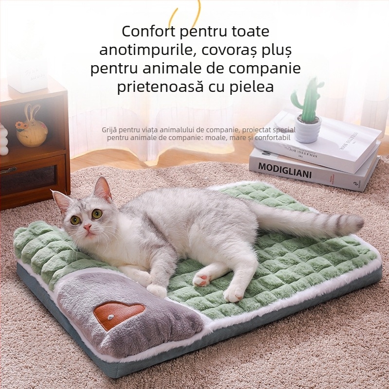 Furnizare directă din fabrică, saltea pentru câini Four Seasons, confortabilă, îngroșată, pentru animale de companie, saltea de dormit pentru câini mari, detașabilă și lavabilă, pentru canisă, articole pentru animale de companie