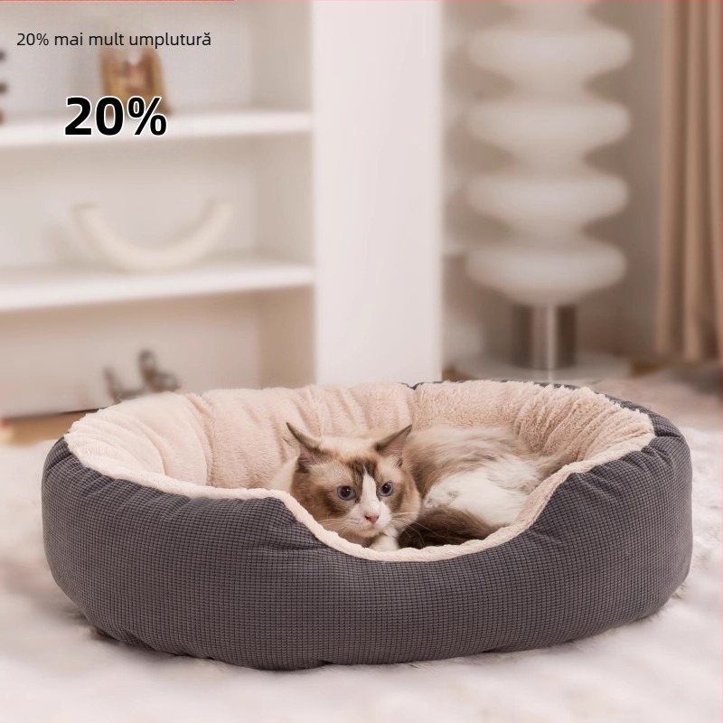 Cuib de animale de companie, en-gros, din catifea de iarnă, îngroșat, detașabil și lavabil, rezistent la zgârieturi, rezistent la uzură, cald, cuib de pisică, din catifea reiată, cuib de iarnă pentru câini