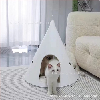 Cușcă pentru pisici Four Seasons, universală, detașabilă, semi-închisă, pentru pisici, cort din pâslă, casă pentru pisici, cuib pentru animale de companie