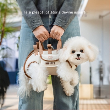 Rucsac pentru câini, geantă de mână crossbody pentru câini și pisici de talie mică, geantă de umăr, geantă pentru ieșiri cu animale de companie, geantă pentru plimbări cu câini
