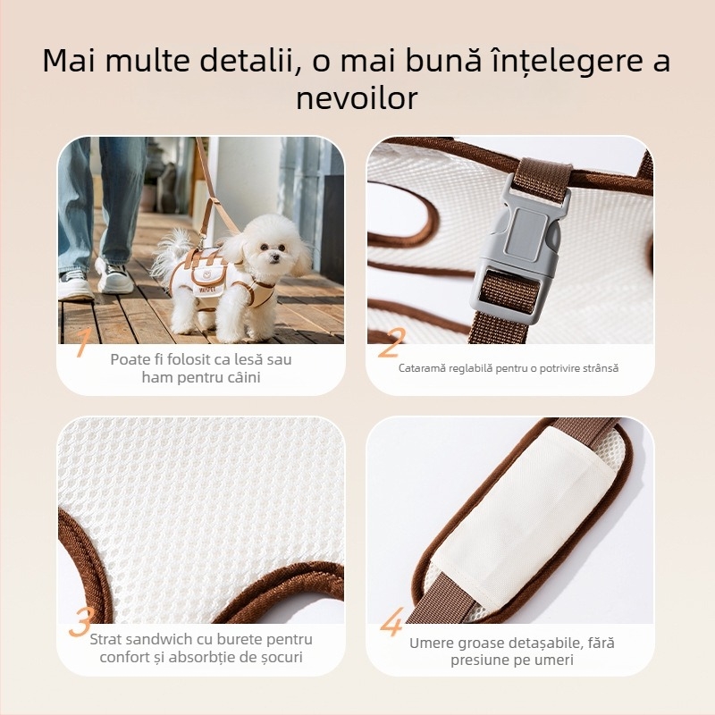 Rucsac pentru câini, geantă de mână crossbody pentru câini și pisici de talie mică, geantă de umăr, geantă pentru ieșiri cu animale de companie, geantă pentru plimbări cu câini