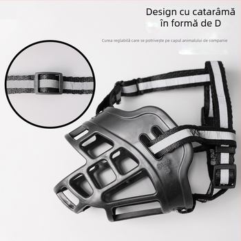 Mască de câine reglabilă din plastic, anti-mușcături, anti-lătrături, anti-mâncat, cu protecție pentru câini, en-gros