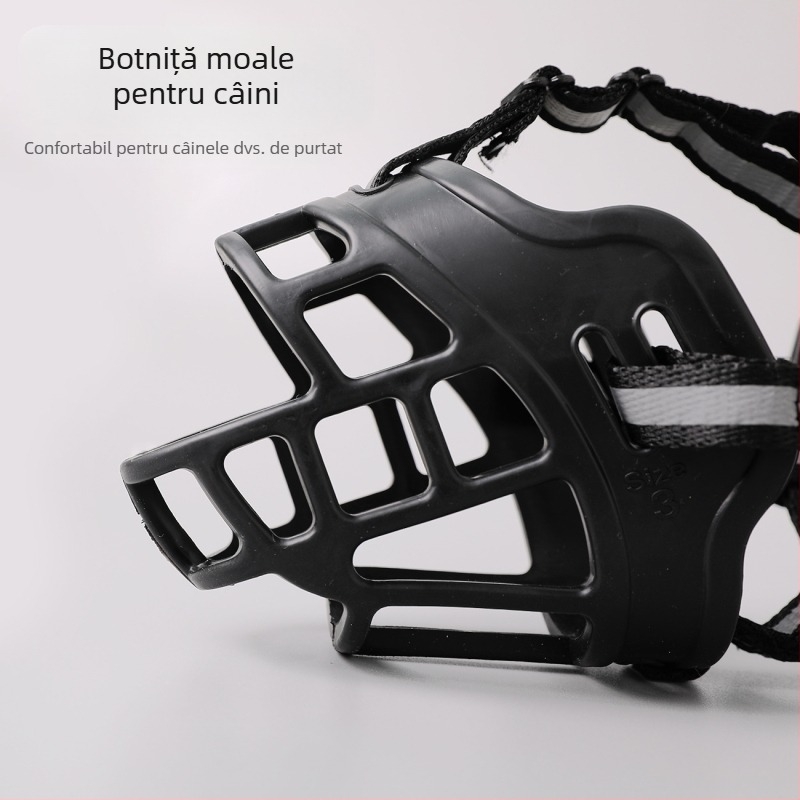 Mască de câine reglabilă din plastic, anti-mușcături, anti-lătrături, anti-mâncat, cu protecție pentru câini, en-gros