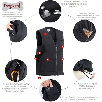 Haine de dresaj pentru câini, pantaloni cu buzunare mari, veste multifuncționale de dresaj pentru câini, bluze anti-zgârieturi