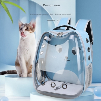 Rucsac panoramic transparent respirabil portabil pentru animale de companie, capsulă spațială pentru pisici, geantă pentru pisici, cușcă pentru pisici, transportator pentru pisici