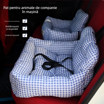 Cuib auto pentru animale de companie pentru toate anotimpurile, pernă de siguranță pentru scaunul auto pentru ieșiri, cuib auto, covoraș anti-sufocare pentru mașină, covoraș portabil cu dublă utilizare pentru acasă