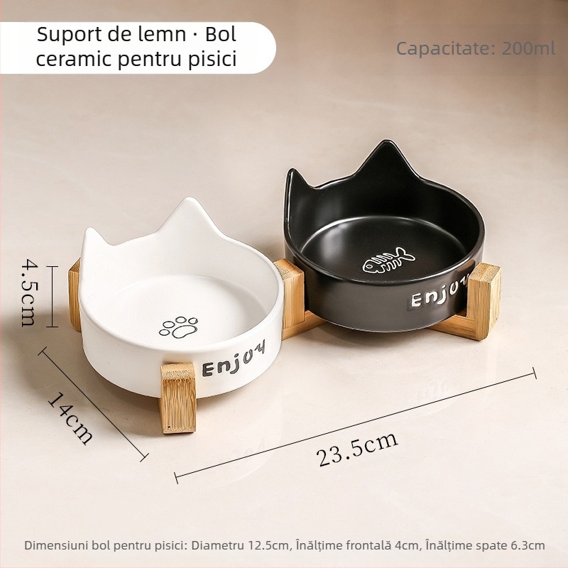 Bol pentru pisici, bol ceramic negru, bol pentru câini, bol negru, bol pentru hrană pentru pisici, băutură pentru câini, bol pentru hrană pentru pisici, bol cu apă pentru animale de companie, anti-șoc