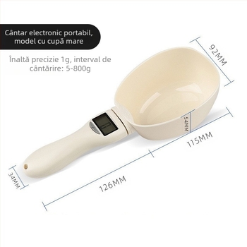 Lingură mare, lingură de măsurare, cântar electronic, lingură de măsurare, hrană pentru pisici, hrană pentru câini, lingură de hrănire pentru animale de companie, lingură de bucătărie, copt, lingură de cântărire