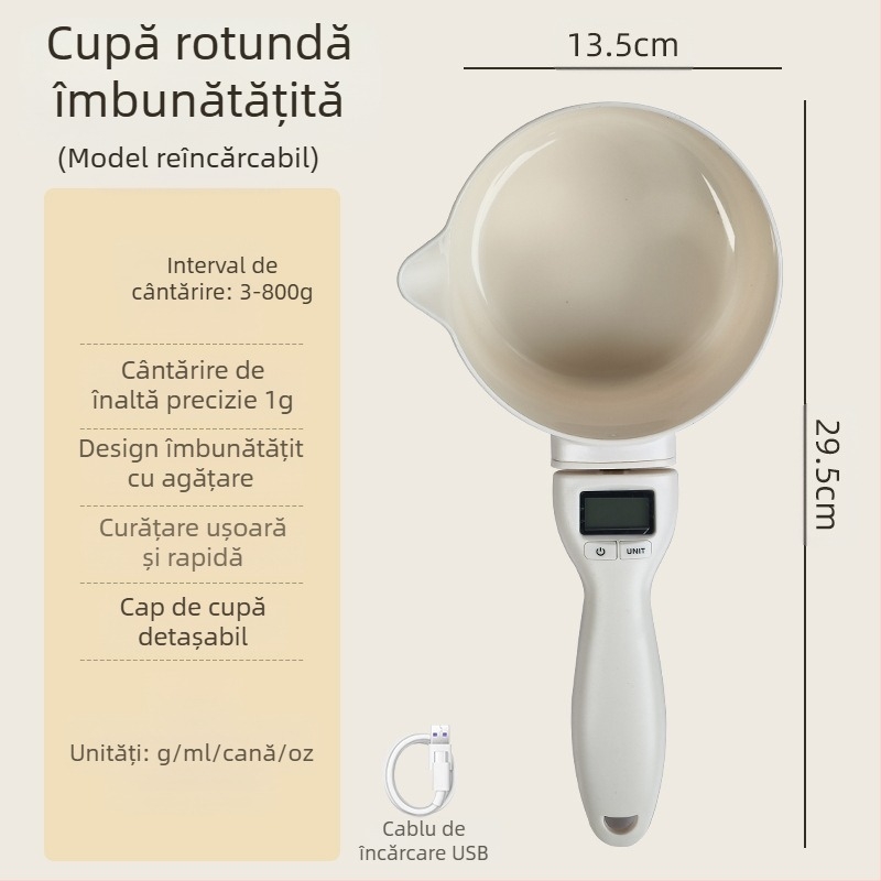 Lingură mare, lingură de măsurare, cântar electronic, lingură de măsurare, hrană pentru pisici, hrană pentru câini, lingură de hrănire pentru animale de companie, lingură de bucătărie, copt, lingură de cântărire