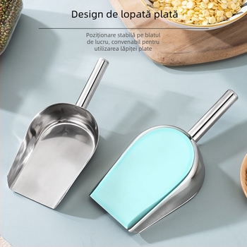 Lopata de gheață din oțel inoxidabil îngroșată, multifuncțională, lopata de gheață 304, lopata pentru cuburi de gheață, gustare, lopata pentru produse uscate, lopata pentru casă, bucătărie comercială