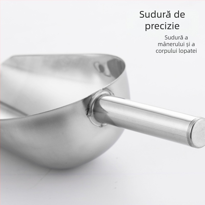 Lopata de gheață din oțel inoxidabil îngroșată, multifuncțională, lopata de gheață 304, lopata pentru cuburi de gheață, gustare, lopata pentru produse uscate, lopata pentru casă, bucătărie comercială