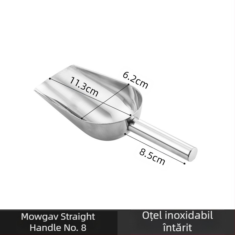 Lopata de gheață din oțel inoxidabil îngroșată, multifuncțională, lopata de gheață 304, lopata pentru cuburi de gheață, gustare, lopata pentru produse uscate, lopata pentru casă, bucătărie comercială