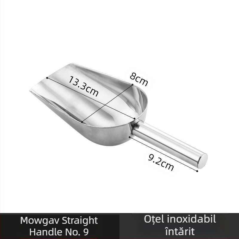 Lopata de gheață din oțel inoxidabil îngroșată, multifuncțională, lopata de gheață 304, lopata pentru cuburi de gheață, gustare, lopata pentru produse uscate, lopata pentru casă, bucătărie comercială