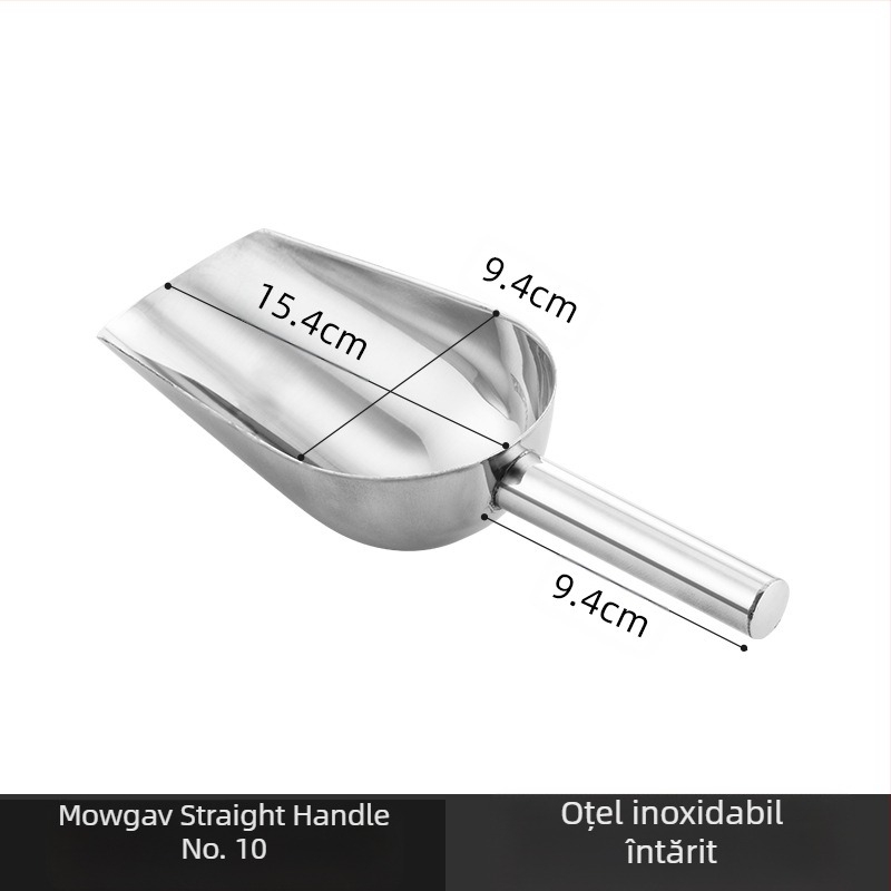 Lopata de gheață din oțel inoxidabil îngroșată, multifuncțională, lopata de gheață 304, lopata pentru cuburi de gheață, gustare, lopata pentru produse uscate, lopata pentru casă, bucătărie comercială