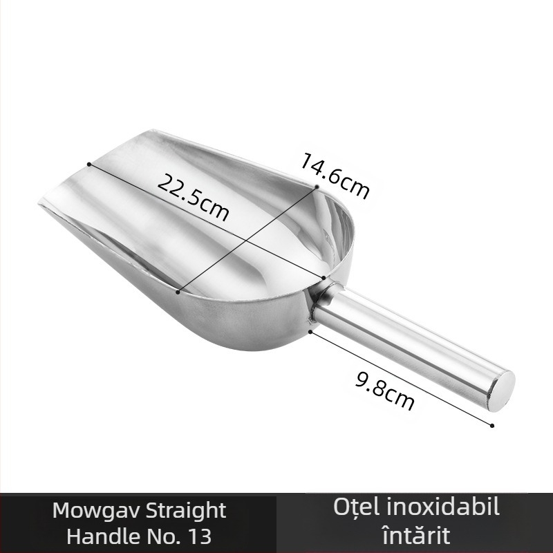 Lopata de gheață din oțel inoxidabil îngroșată, multifuncțională, lopata de gheață 304, lopata pentru cuburi de gheață, gustare, lopata pentru produse uscate, lopata pentru casă, bucătărie comercială