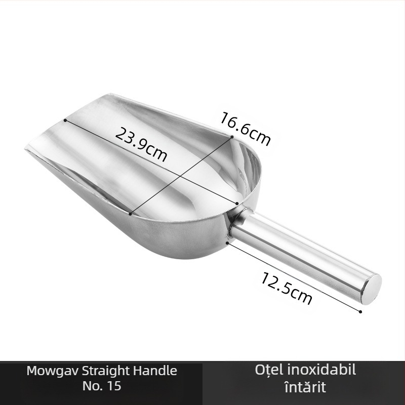 Lopata de gheață din oțel inoxidabil îngroșată, multifuncțională, lopata de gheață 304, lopata pentru cuburi de gheață, gustare, lopata pentru produse uscate, lopata pentru casă, bucătărie comercială