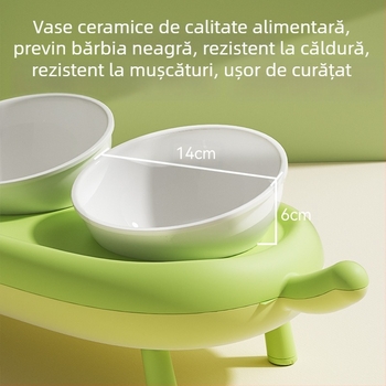 Bol pentru pisici, bol ceramic pentru hrană pentru pisici, pahar, bol cu orez pentru pisici, gură oblică anti-șoc, bol dublu pentru câini, bol pentru hrană pentru câini, articole pentru animale de companie