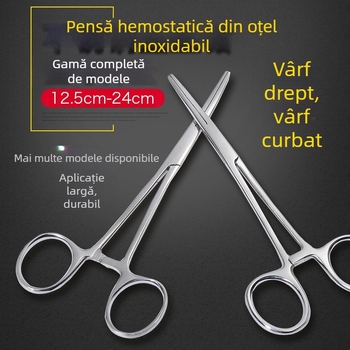 Forceps hemostatic medical din oțel inoxidabil en-gros, forceps pentru smulgerea părului, forceps pentru ventuze, forceps chirurgical, forceps vascular, cot drept, gura plată, la fața locului