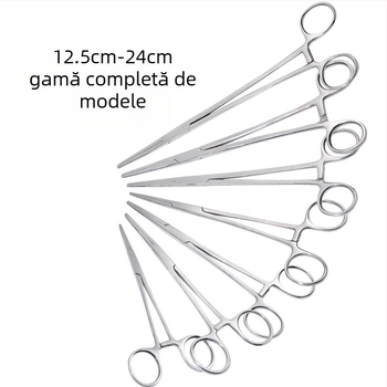 Forceps hemostatic medical din oțel inoxidabil en-gros, forceps pentru smulgerea părului, forceps pentru ventuze, forceps chirurgical, forceps vascular, cot drept, gura plată, la fața locului