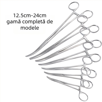 Forceps hemostatic medical din oțel inoxidabil en-gros, forceps pentru smulgerea părului, forceps pentru ventuze, forceps chirurgical, forceps vascular, cot drept, gura plată, la fața locului