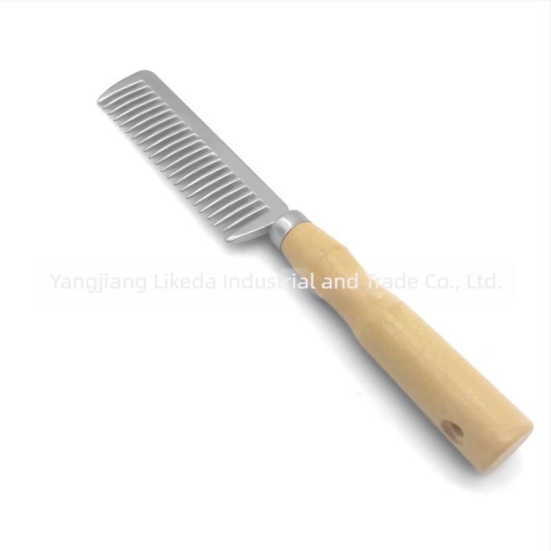 Mâner din lemn pentru animale de companie transfrontalier, pieptene cu nod deschis, pieptene din aliaj de aluminiu, pieptene pentru îngrijirea calului, pieptene cu dinți largi pentru păr, pieptene pentru animale de companie
