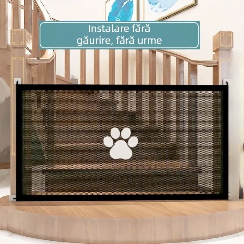 Plasă de siguranță pliabilă pentru animale de companie, gard pentru câini, plasă de siguranță pentru uși, barieră de protecție fără perforații, plasă de siguranță pentru animale de companie, gard pentru câini